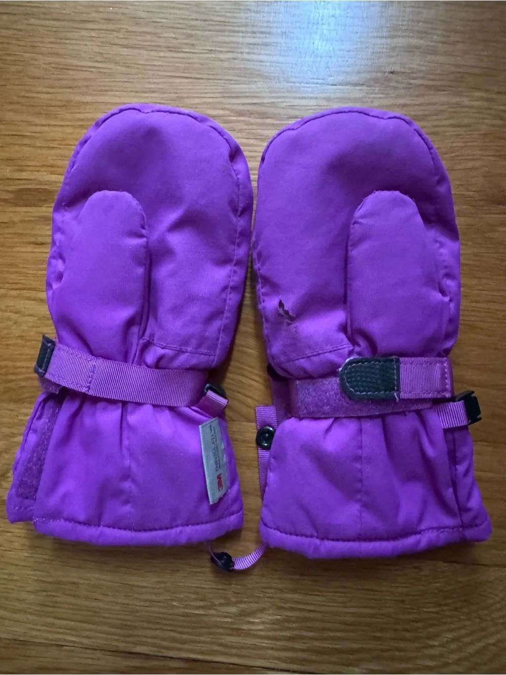 L.L. Bean Girls' Bright Purple Puffer Mittens